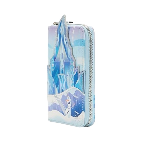 Loungefly Disney’s Frozen Princess Castle Zip Around Wallet w/ Olaf, Anna, Elsa - Picture 3 of 7